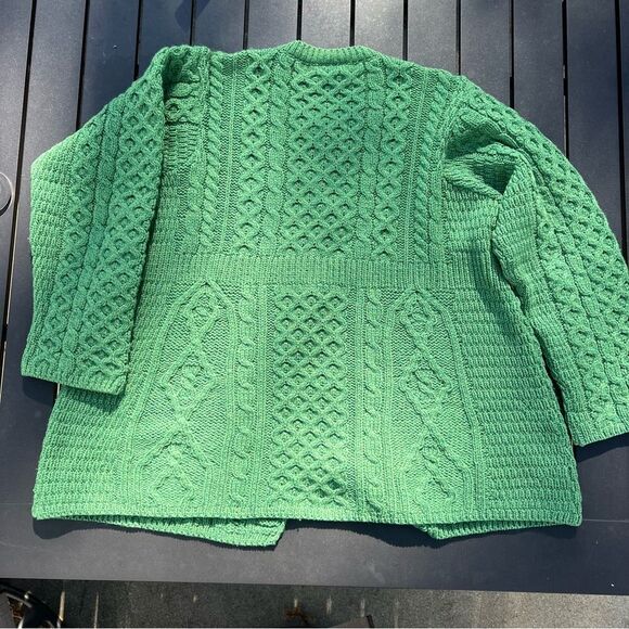 Carraig Donn Irish Merino Wool Green Knit cardigan shirt size XL Extra Large - Picture 6 of 7